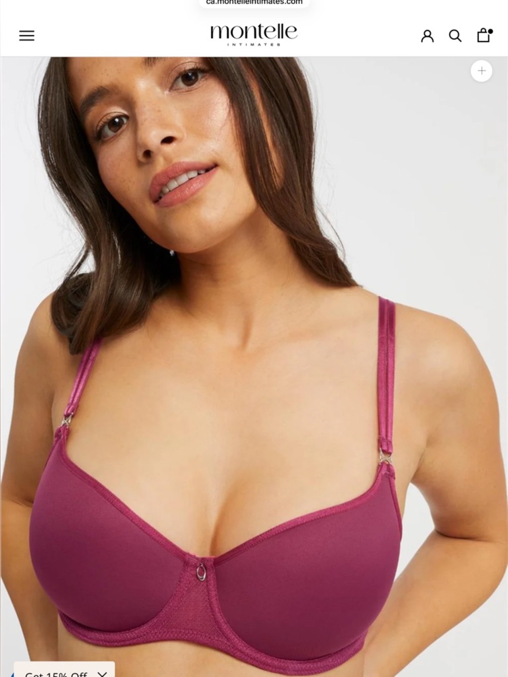 Everyday Support Underwire Bra in Berry 32 F